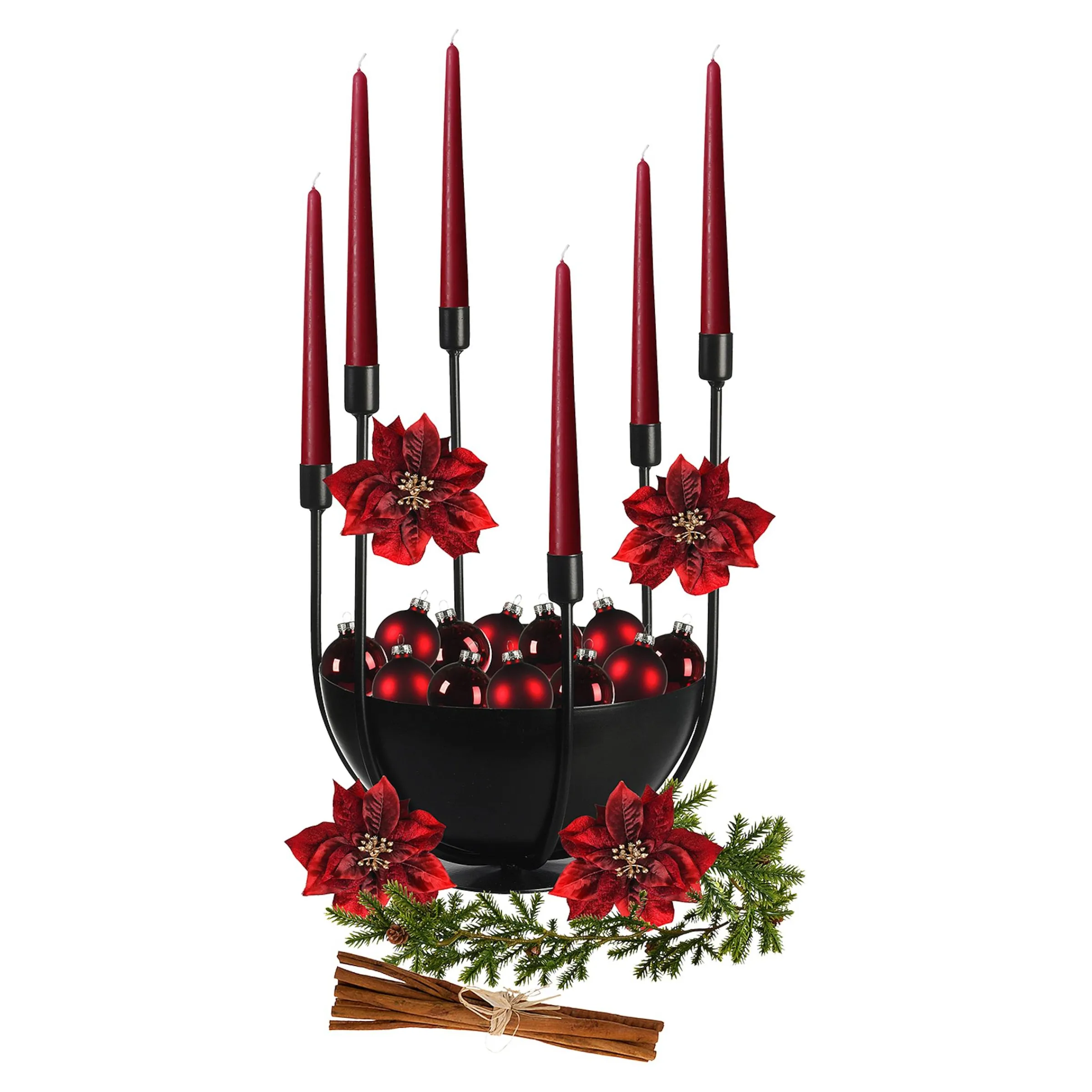 Depot Adventskranze & Zubehör^Deko-Set Weihnachts-Kerzenhalter Traditionell