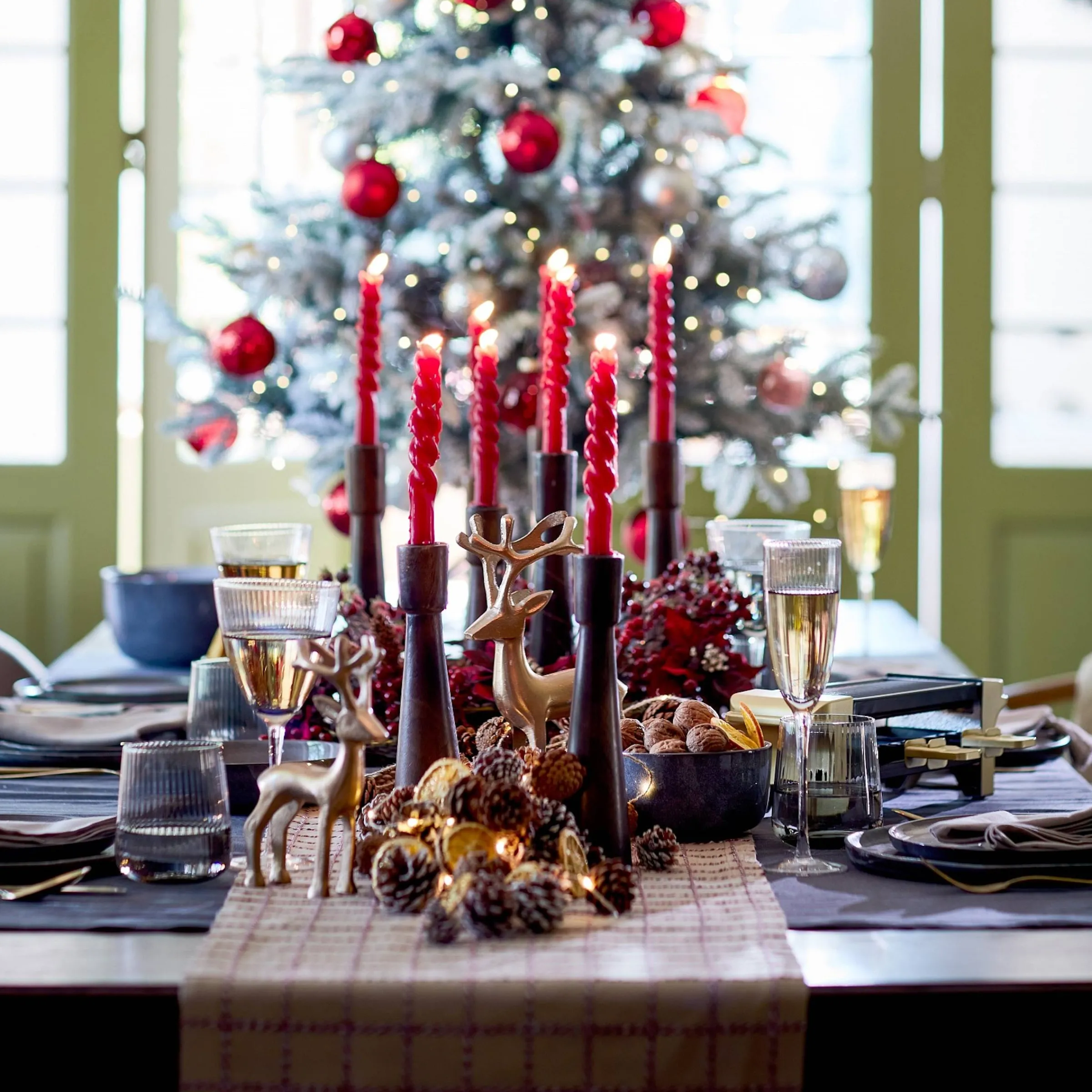 Depot Adventskranze & Zubehör^Deko-Set Weihnachts-Kerzenhalter Rille