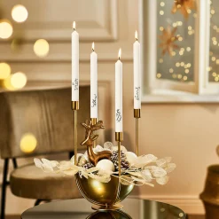 Depot Laternen & Kerzenhalter^Deko-Set Weihnachts-Kerzenhalter Golden Glam