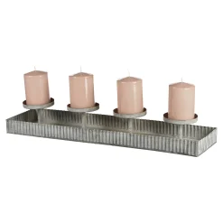 Depot Adventskranze & Zubehör^Deko-Tablett Zinc Mit 4 Tullen