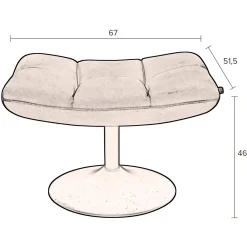 Depot Dutchbone Samt-Hocker Bar, Drehbar><noscript><img width=
