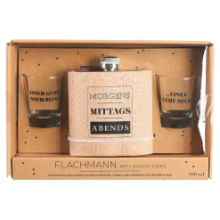 Depot Geschenkideen^Flachmann Mit SchnapsGläsern