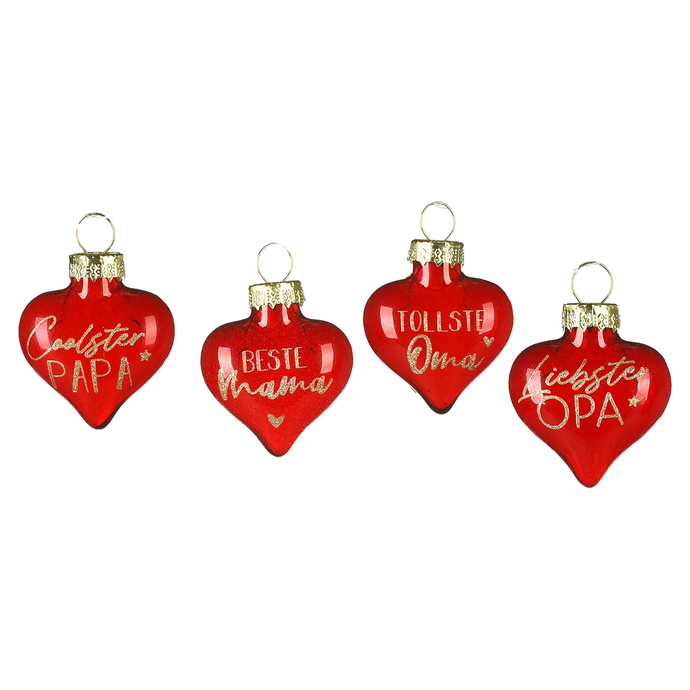 Depot Figuren & Formen^Glas-Baumschmuck Herz Familie