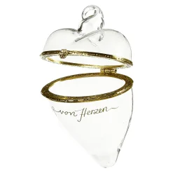 Depot Figuren & Formen^Glas-Baumschmuck Medaillon Herz