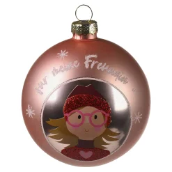 Depot Kugeln & Baumspitzen^Glas-Weihnachtskugel schi Freundin