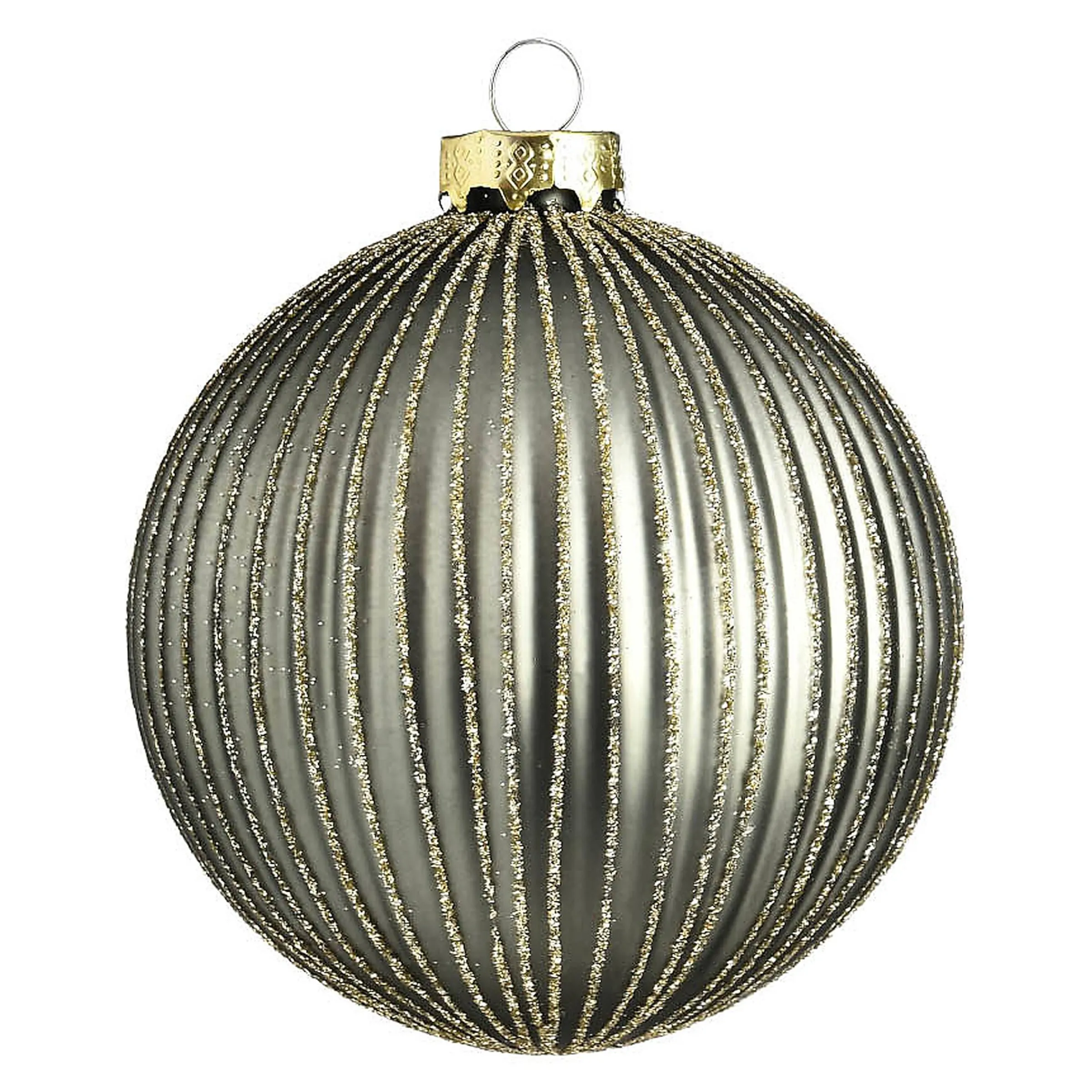 Depot Kugeln & Baumspitzen^Glas-Weihnachtskugel Glitterstripe