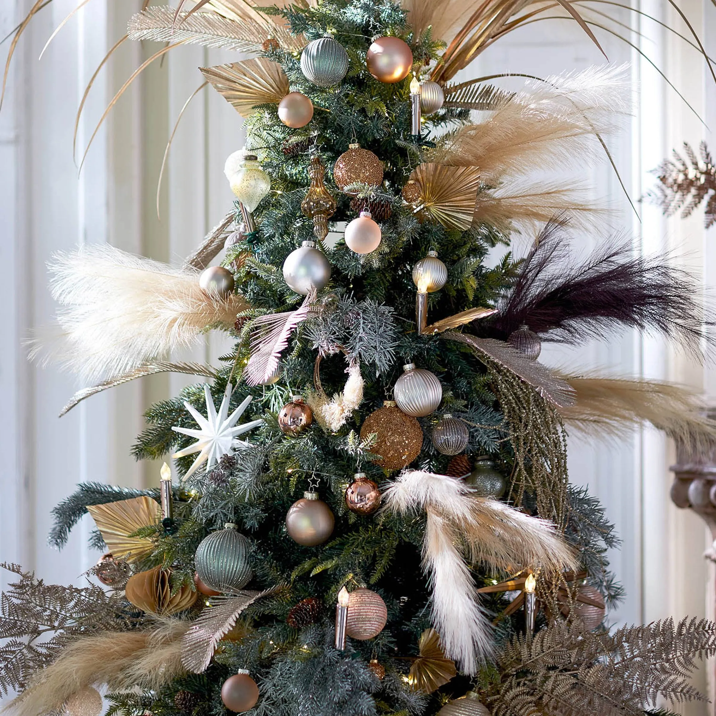 Depot Kugeln & Baumspitzen^Glas-Weihnachtskugel Glitterstripe