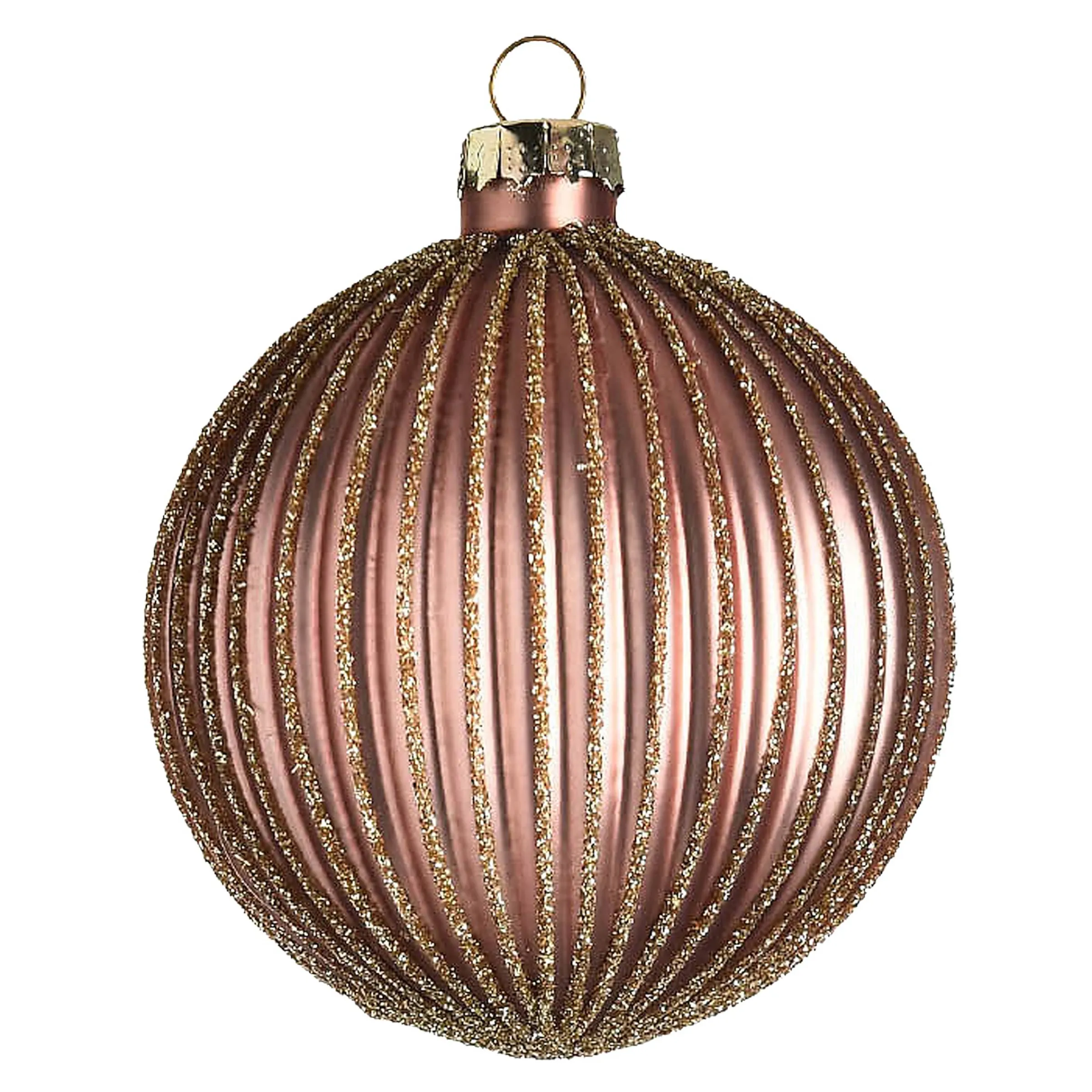 Depot Kugeln & Baumspitzen^Glas-Weihnachtskugel Glitterstripe