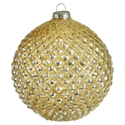 Depot Kugeln & Baumspitzen^Glas-Weihnachtskugel Rauten Relief