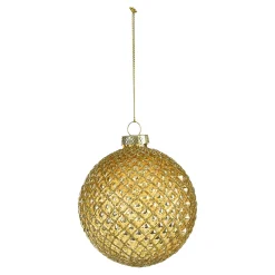 Depot Kugeln & Baumspitzen^Glas-Weihnachtskugel Rauten Relief