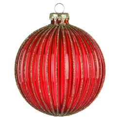 Depot Kugeln & Baumspitzen^Glas-Weihnachtskugel Rille