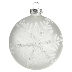 Depot Kugeln & Baumspitzen^Glas-Weihnachtskugel Schneeflocke