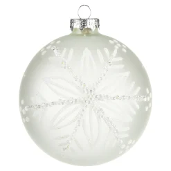 Depot Kugeln & Baumspitzen^Glas-Weihnachtskugel Schneeflocke