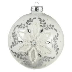 Depot Kugeln & Baumspitzen^Glas-Weihnachtskugel Schneeblume