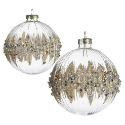 Depot Kugeln & Baumspitzen^Glas-Weihnachtskugel-Set Diamondsplash