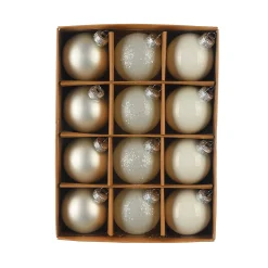 Depot Kugeln & Baumspitzen^Glas-Weihnachtskugel-Set Glimmermix