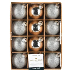 Depot Kugeln & Baumspitzen^Glas-Weihnachtskugel-Set Glam Mix