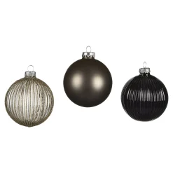 Depot Kugeln & Baumspitzen^Glas-Weihnachtskugel-Set Rille