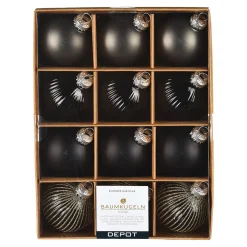 Depot Kugeln & Baumspitzen^Glas-Weihnachtskugel-Set Rille