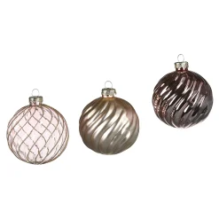 Depot Kugeln & Baumspitzen^Glas-Weihnachtskugel-Set Spiral