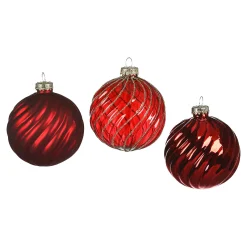 Depot Kugeln & Baumspitzen^Glas-Weihnachtskugel-Set Spiral