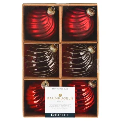 Depot Kugeln & Baumspitzen^Glas-Weihnachtskugel-Set Spiral