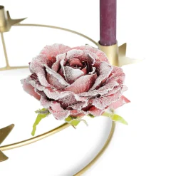 Depot Adventskranz-Deko^Glitzer-Kunstblume Rose Auf Clip
