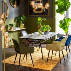 Depot Kare Samt-Armlehnstuhl San Francisco> Stühle