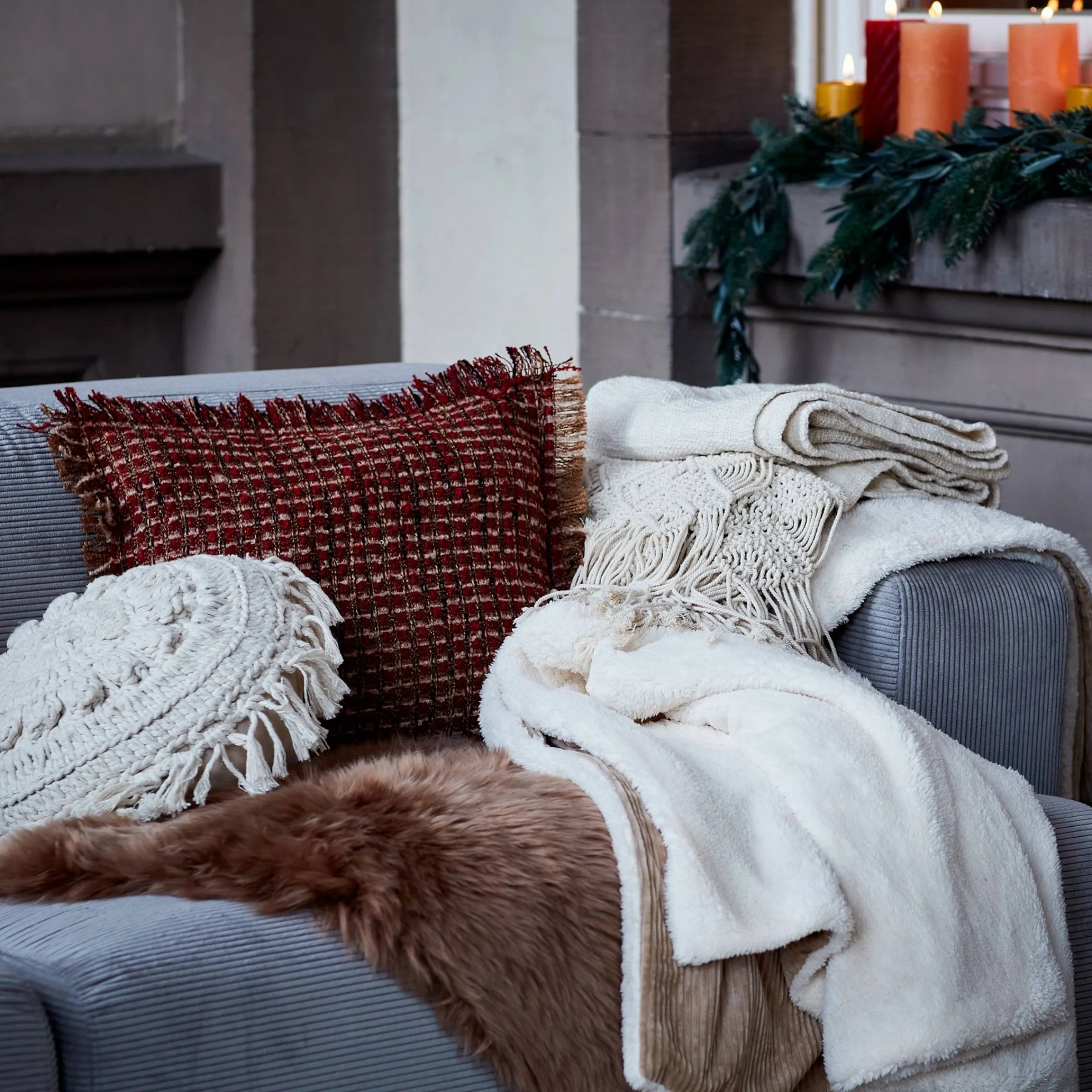 Depot Decken, Felle & Mehr^Kissen-Set & Decke Corduroy