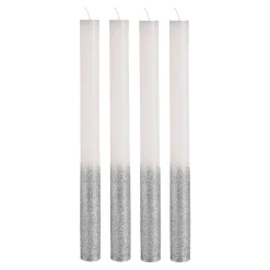 Depot Adventskerzen^Stabkerze Silver Glitter