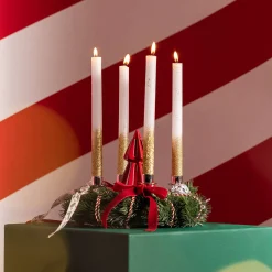 Depot Adventskerzen^Stabkerzen Gold Glitter