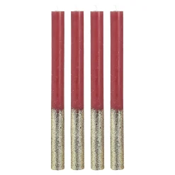 Depot Adventskerzen^Stabkerzen Gold Glitter