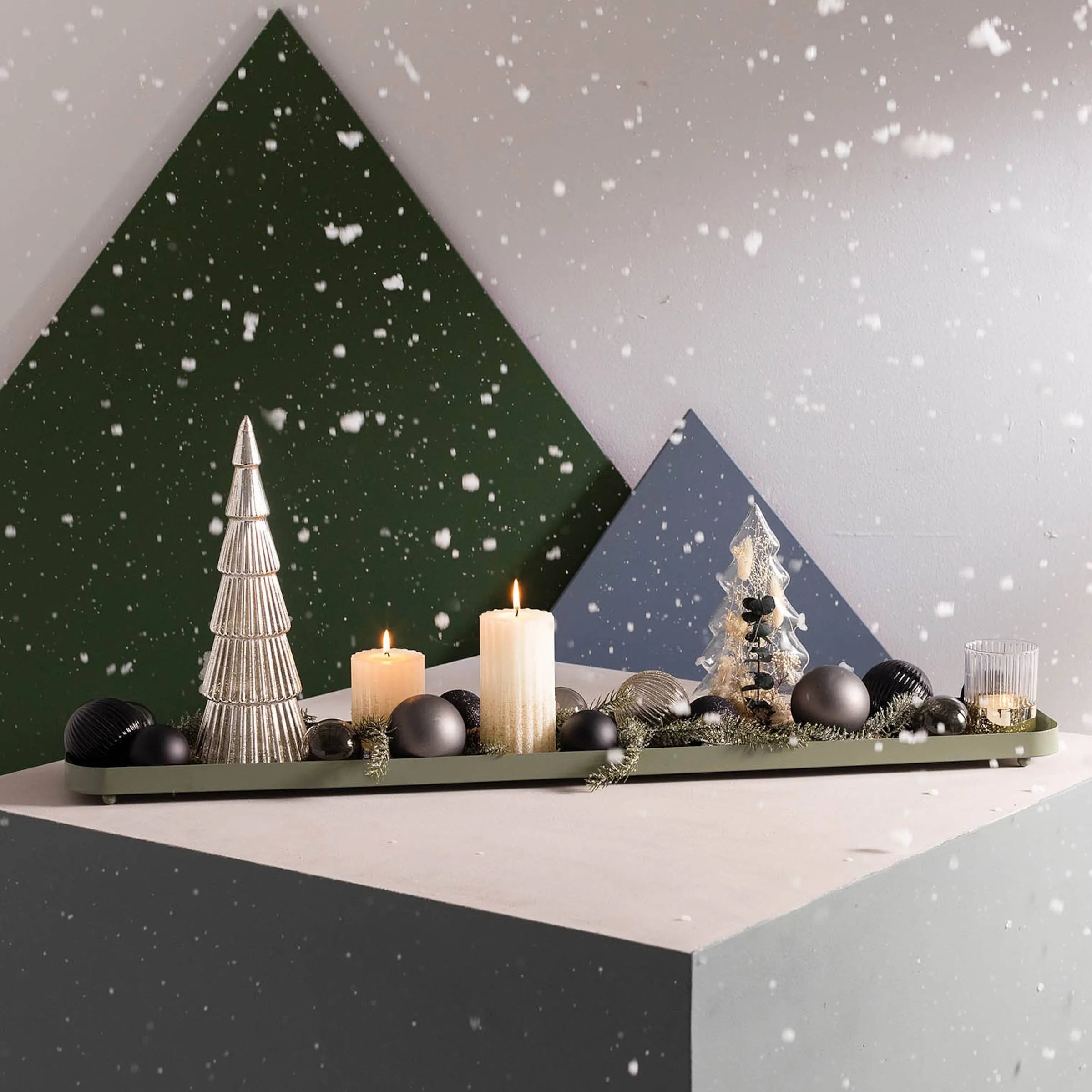 Depot Adventskerzen^Stumpenkerze Glitzer, Gerillt