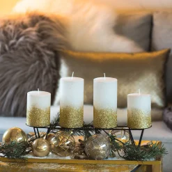 Depot Adventskerzen^Stumpenkerze Gold Glitter