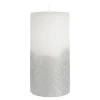 Depot Adventskerzen^Stumpenkerze Rustic Silver Glitter