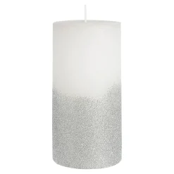 Depot Adventskerzen^Stumpenkerze Rustic Silver Glitter