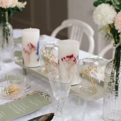 Depot Adventskerzen^Stumpenkerze Schleierkraut