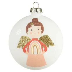 Depot Kugeln & Baumspitzen^Taler Engel Glas Ca.D8Cm