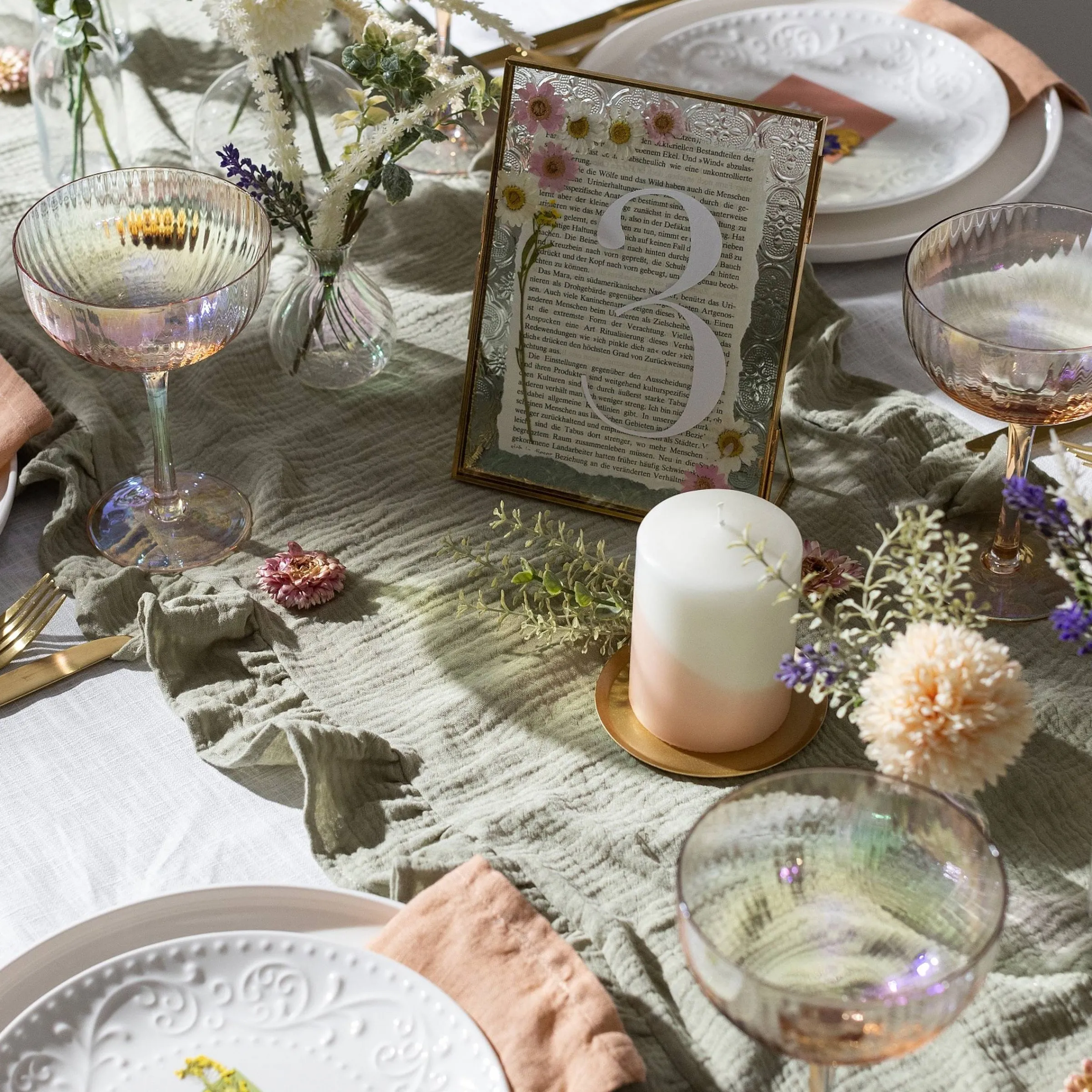 Depot Geschenk-Deko^Trockenbluten Margaritenmix, Gepresst